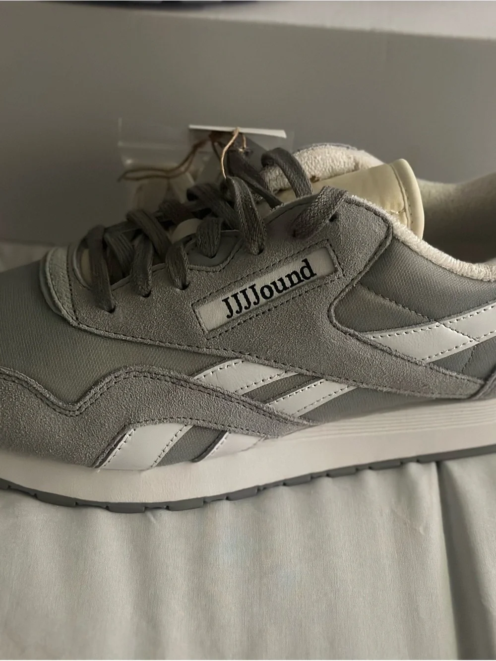 Reebok Men's Grey and White Classic Sneakers